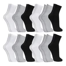 Kit com 6 Pares Meia Adulto Masculina Esportiva Cano Alto Algodão