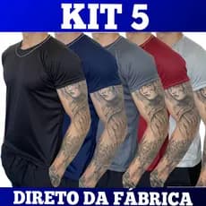 Kit 5 Camisetas Dry Fit Masculina - Casual - Treino - Academia - Esportes - Exercícios - Corrida