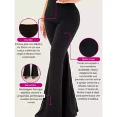 Legging Flare Feminina Modeladora Levanta Bumbum Tecido Premium