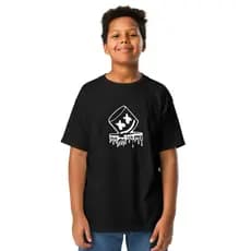 Camiseta Fortnite Unissex Preta Estampa Marshmallow DJ Camisa Infatil Moda Streetwear Hip Hop
