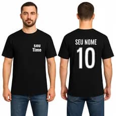 Camiseta Adulto Unissex Camisa Time Personalizado Com Nome Para Presente Feminina e Masculina