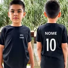 Camiseta Infantil Personalizada Camisa Time Do Coração Com Nome Numero Presente Informações Chat