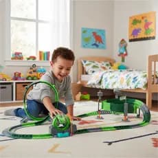 Brinquedo Pista Dinossauro com Carrinho Dino Radical Gigante Pista de Carrinho Corrida T Rex
