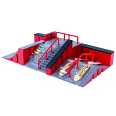 Brinquedo Radical Pista de Skatepark de Dedo com Acessórios Portátil, leve e resistente
