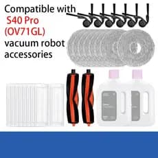 domay Compatível Com Acessórios Para Aspirador De Pó Robô S40 Pro Escova Principal OV71GL , Lateral , Filtro , Esfregão
