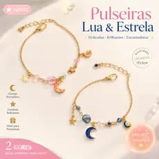 Pulseira Moderna De Casal De Pérolas Acrílicas Com Pingente De Estrela E Lua