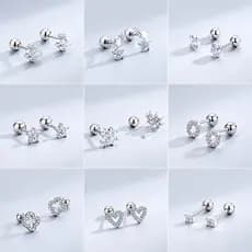 925 Prata Parafuso Volta Helix Piercing Brincos Para Mulheres Zircônia Cúbica Cartilagem Brinco Jóias