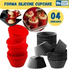 Forma Cupcake Silicone Forno Cozinha Buffet