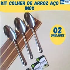 Conjunto de colher Arroz  para servir  - Em Inox Resistente para uso doméstico Restaurabnte Buffet