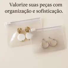 Estojo Zip Organizador semi joias, brincos, anéis 8,5x6cm (10, 20 ou 50 unidades)
