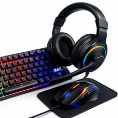 Kit Gamer 4 Peças Teclado, Mouse, Mousepad, Headset Completo