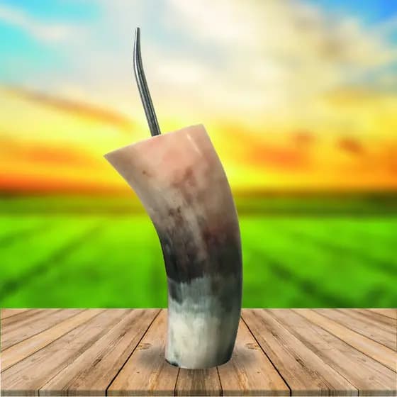 Guampa Para Tereré Chifre Com Bomba Ref. 205 A