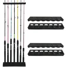 Kit com 2 Suportes Organizadores Varas Pesca 7 Lugares Parede Rack Expositor