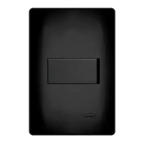 Interruptor Simples 4x2 Preto 16a Tomada Habitat Fame