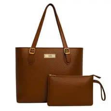Bolsa Feminina Grande com Alça de Ombro Willibags + Nécessaire Croco