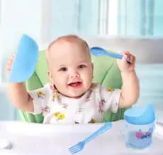 Kit Papinha Bebê 4 Peças: Tigela + Copo com Alça + Garfo e Colher - Ideal para Introdução Alimentar Envio Aleatorio