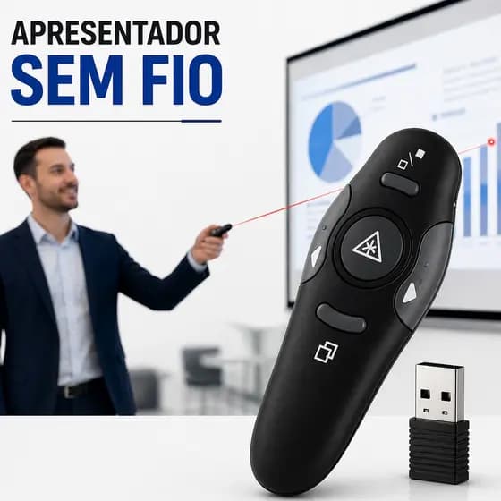Apresentador Passador Slide Controle Caneta Remoto Sem Fio Power Point Profissional Notebook