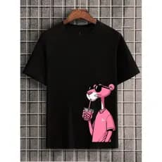 Camisa Camiseta Masculina Unissex Feminina Pantera cor de rosa 100% Algodão - Envio Imediato