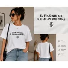 Camiseta ChatGPT Frases Divertidas Meme IA Unissex Premium Algodão