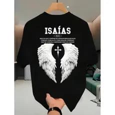 Camiseta Básica Streetwear Unissex 100% Algodão Masculina e Feminina Estampada Isaías Camisa Premium