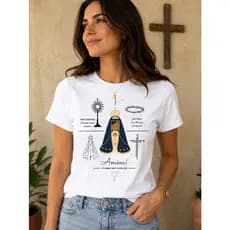 Camiseta Unissex Nossa Senhora Aparecida🙏Religioso E Lindo Ser Católico | 100% Algodão