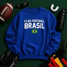 Blusa Moleton Flag Football Brasil unissex cor azul royal