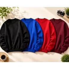 Kit 4 blusa frio cores variadas gola careca redonda sem bolso sem capuz inverno envio imediato