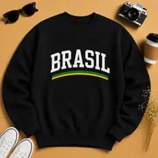 Moletom Brasil casual exclusivo preto inverno envio imediato