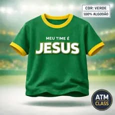 Camiseta camisa brasil meu time é Jesus ~ 100% algodão t-shirt exclusiva envio rapido