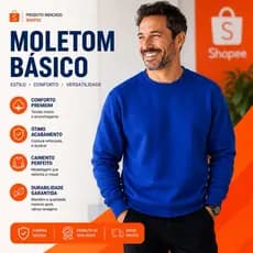 Moletom frio azul casual edição inverno limitada