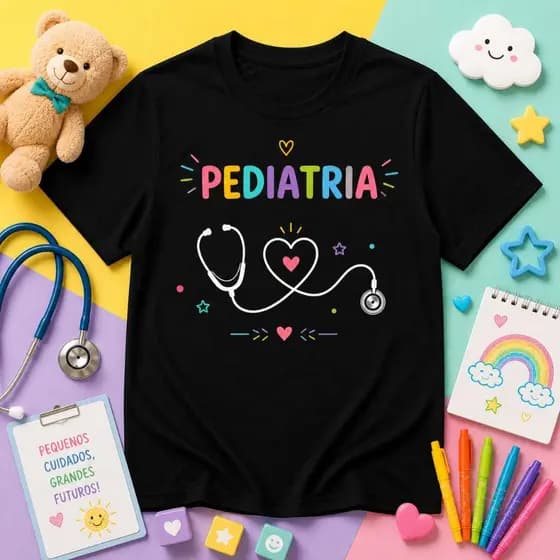 Camiseta camisa pediatria preta bonita confortavel 100% algodão evio rapido