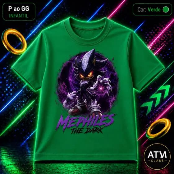 Camisa camiseta verde bonita mephiles The Dark super confortavel 100% algodão envio imediato