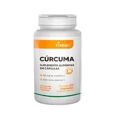 Curcuma Tiaraju 30 Caps com Vit C e D – Anti Inflamatorio Natural Imunidade e Saude