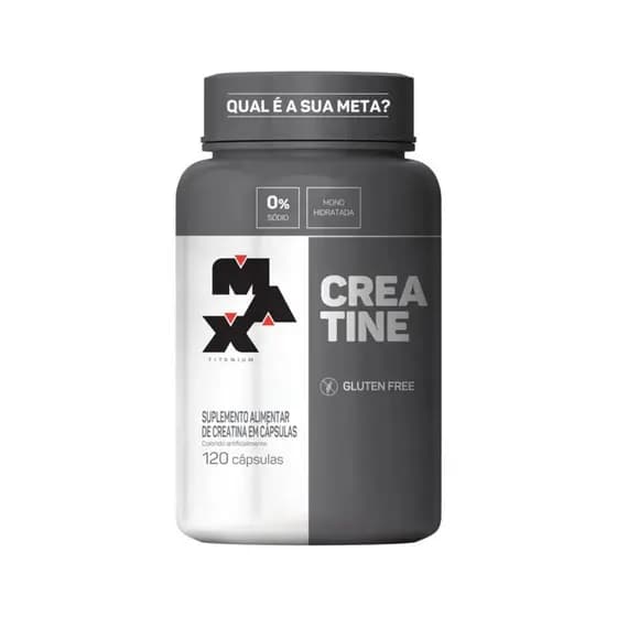 Creatina Monohidratada 100% Pura 120 Cápsulas Ganho De Massa E Força Max Titanium