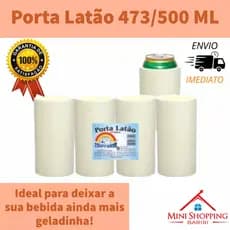 Porta Latão 473ml Isopor Kit 4 Unidades Porta Cerveja Térmico Churrasco Praia porta latão 473ml