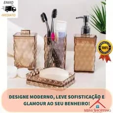 Ítens de Banheiro Kit Banheiro Kit Lavabo 4 peças Decoração Banheiro Utensílios de Banheiro
