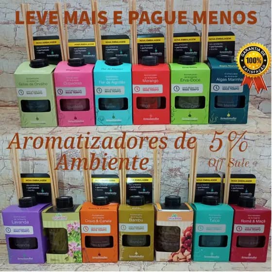 Difusor Aromas 280ml Aromatizador Varetas Cheirinho Casa Ambiente Perfumado Sala Lavabo