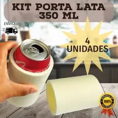 kit 4 Porta Lata Isopor Térmico Cerveja 350 ml