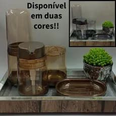 Kit banheiro 4 peças Blend acrilico ambar cinza azul Kit lavabo 4 peças kit higiene pessoal