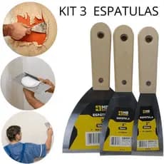 3 peças espátulas pedreiro pintor aço profissional