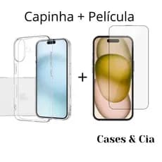 Kit Para iPhone 16 Capinha Anti - Impacto + Película 3D