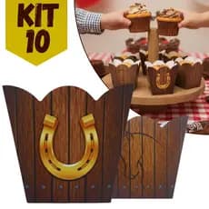 Kit 10 Cachepo Papel Cartonado Centro De Mesa Country Rodeio