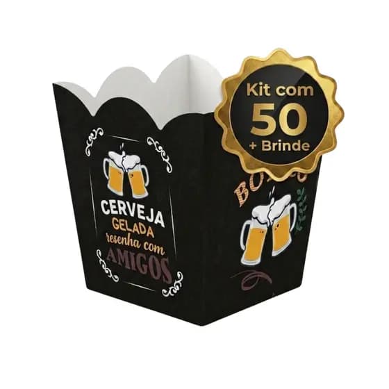 Kit 50 Cachepo Decoração Festa Boteco Pote Papel Cachepot