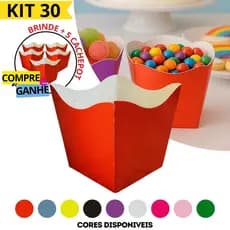 Kit 30 Cachepôs de Papel Cartonado para Centro de Mesa 8,5x8,5x7,8cm