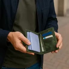 Carteira Masculina Militar Camuflada  Fecho Velcro  Porta Cartões e Documentos