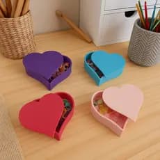 Porta Marcadores em Formato de Coração Com 15 Marcadores – Estojo Ideal para Amigurumi e Crochê, Organize com Charme!
