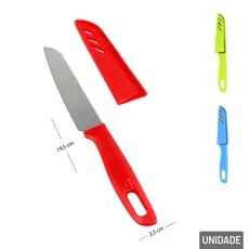 Faca Para Legumes Inox 4" com Protetor Color