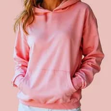 MOLETOM CANGURU UNISSEX ALGODAO LISO COM CAPUZ SEM CORDÃO ROSA+