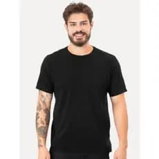 CAMISETA CAMISA BASICA 100%ALGODAO PRETA LISA