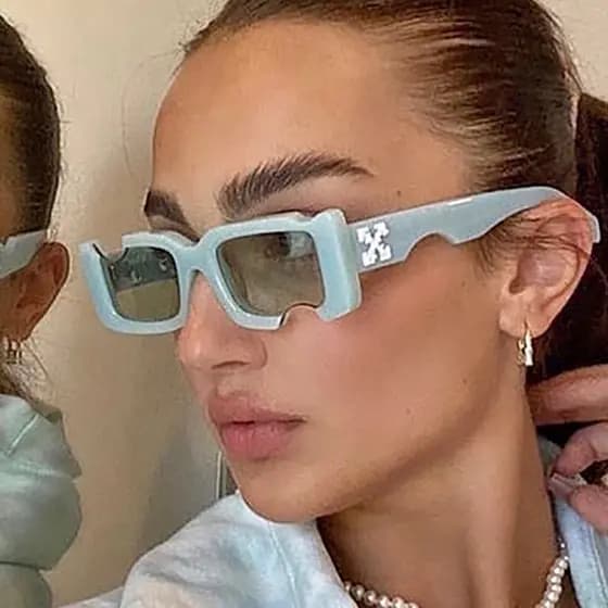 Óculos De Sol Vintage Homens Mulheres Desligado Branco Personalizados UV400 Design De Marca De Luxo Da Moda